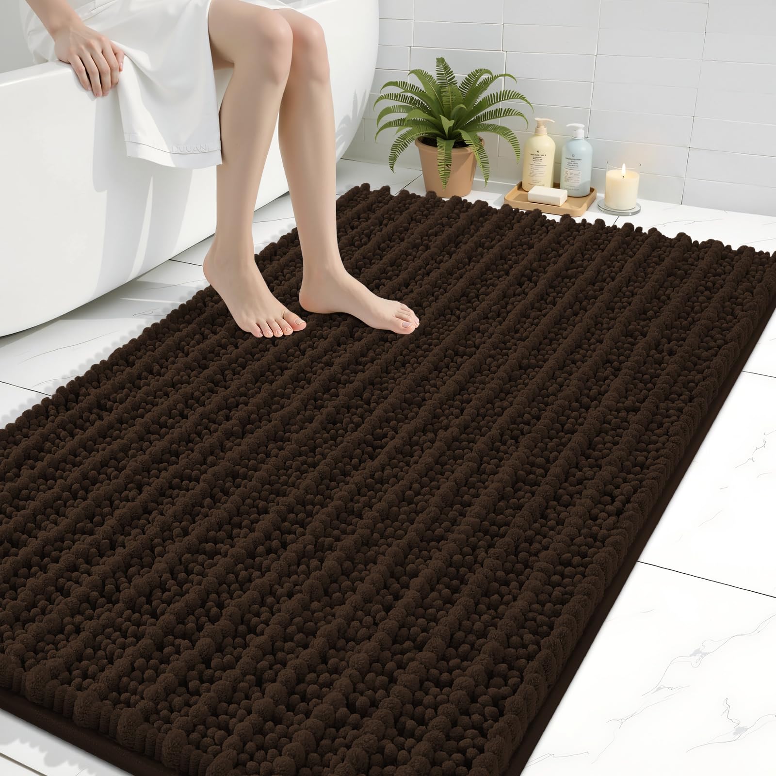 Arotive Bathroom Rugs Mat 44x32, Soft Absorbent Chenille Shaggy Bath Mat