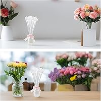 Vista 4 de RHBLME 320 púas florales para tarjetas, de plástico transparente de 9.5 pulgadas, cabeza recta, tarjetero para canasta de arreglos, ramo de regalo