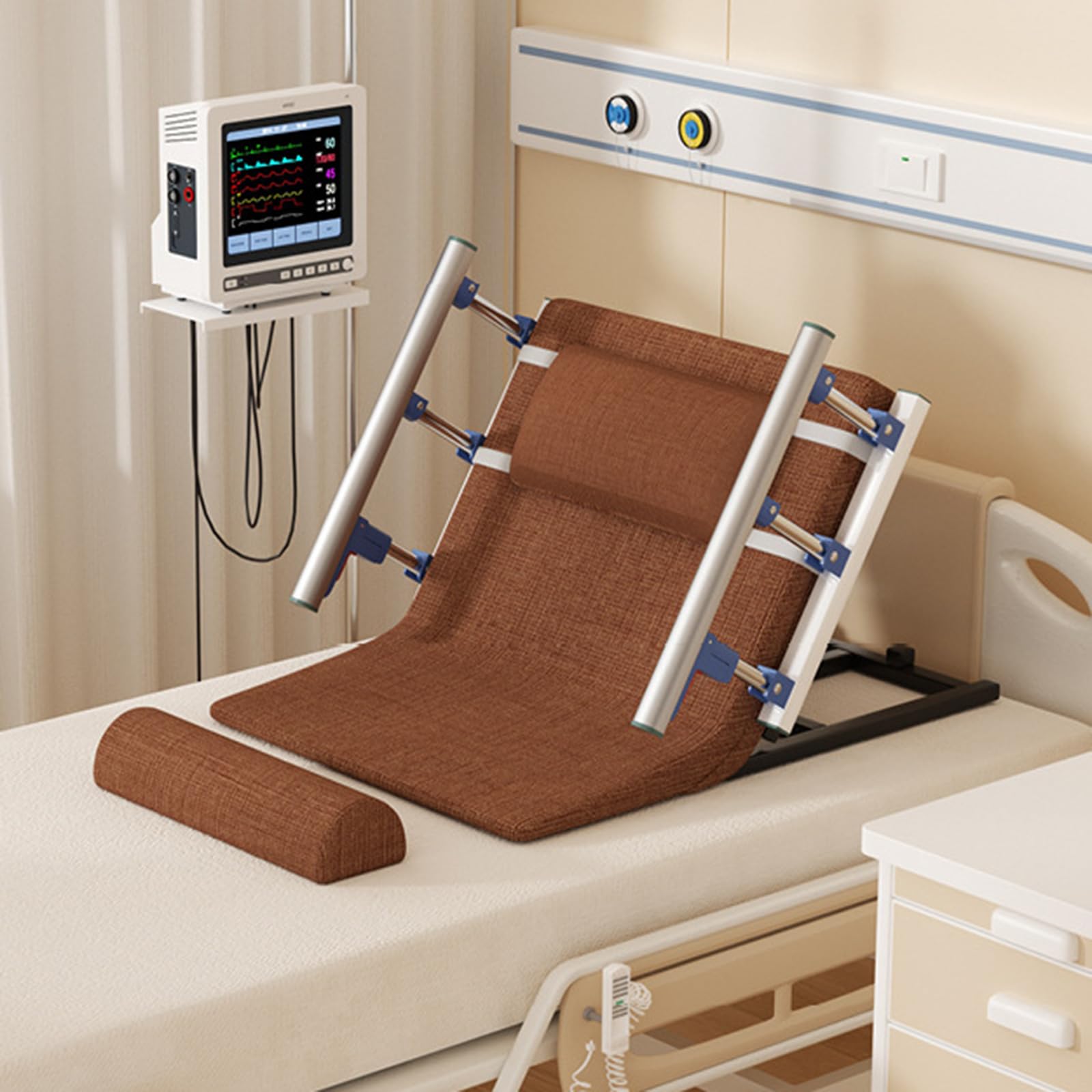 Respaldo eléctrico de elevación para cama con apoyabrazos plegable de acero al carbono