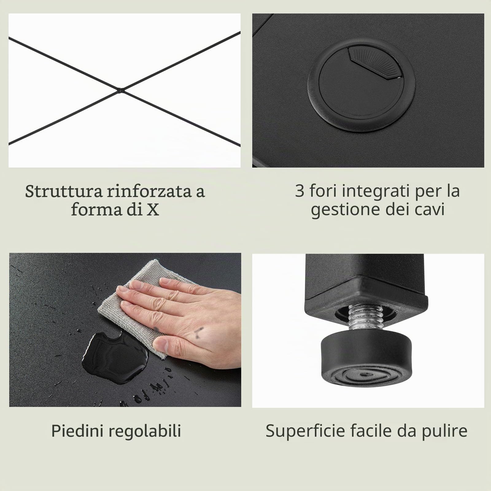 LIFEZEAL Scrivania Angolare a Forma di L, Scrivania Reversibile ad Angolo, Scrivania Lunga, Porta 2-3 Computer, 4 Ripiani, Telaio in Acciaio, Postazione di Lavoro, Ufficio, Studio, Max 180 kg, Nero