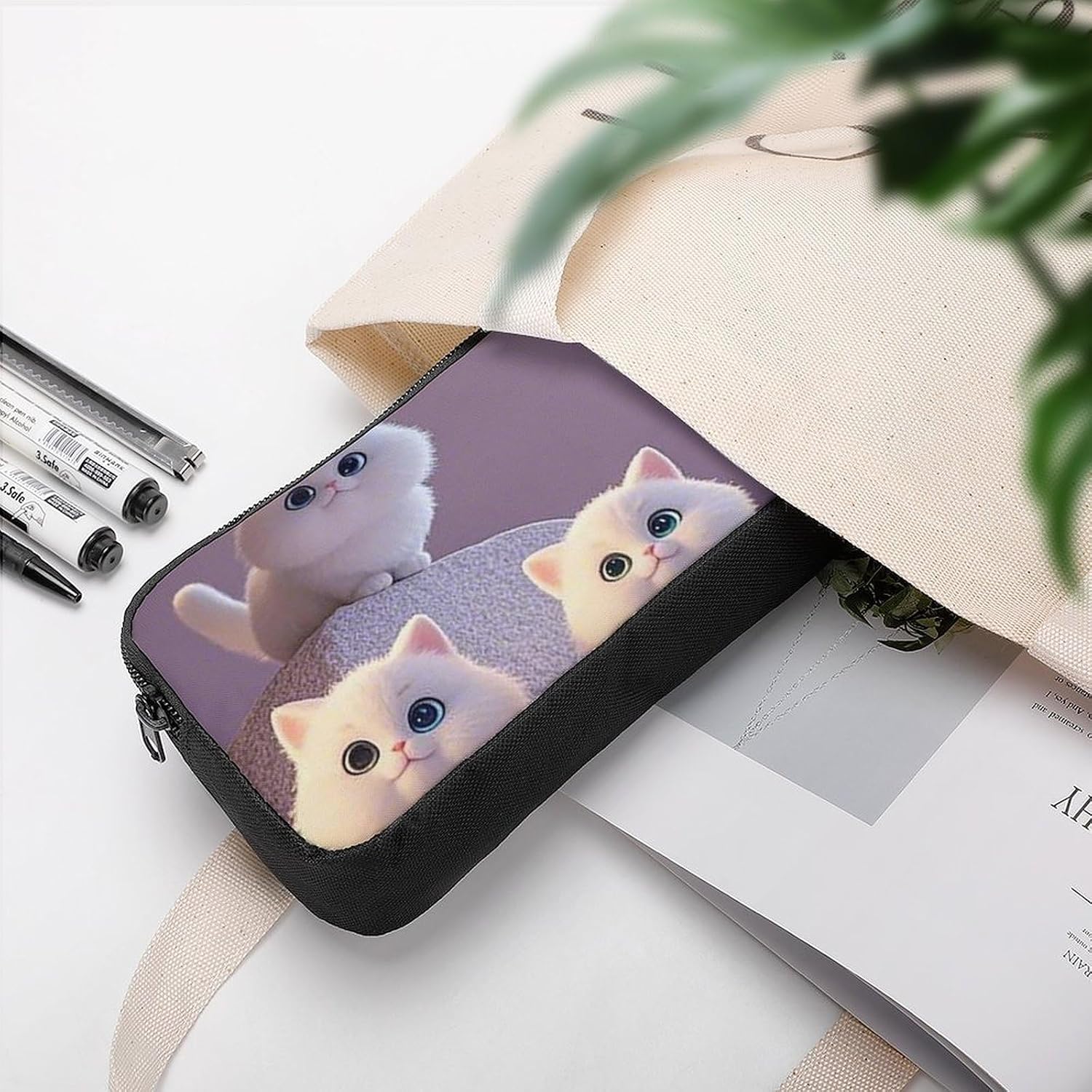 Cute And Adorable Cat Pencil Case Large Capacity Pencil Pouch image 5