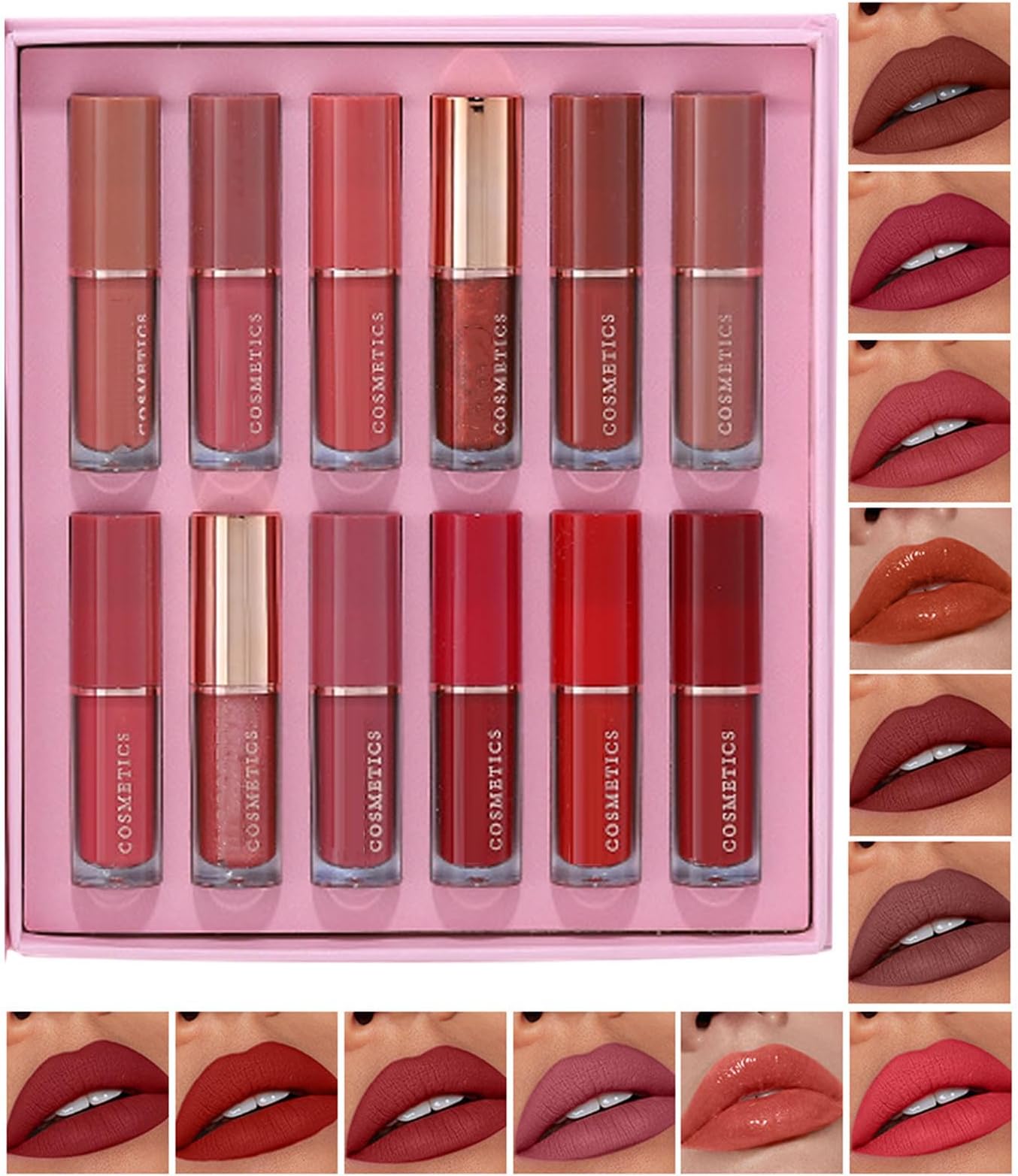 Matte Lipstick Set, Smudge-Proof Lip Makeup Kit - Nude Matte Liquid Lipstick Set | for Traveling Business Trip Dating Gathering Vacation