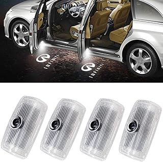 4Pcs LED Car Logo Lights Ghost Light Door Light Projector Welcome Accessories Emblem Lamp For FX37 FX50 G37 G25 Q50 Q60 M25 M35 M37 EX25 EX35 EX37 QX50 QX56 QX70 QX80 FX G M EX Compatible