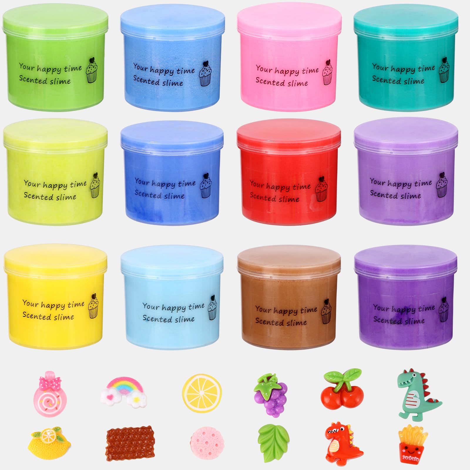 Zestaw Fluffy Slime, 12 sztuk, puszysty masło, slime, zestaw do samodzielnego wykonania, zawiera puszysty śluz chmury, śluz dla dzieci, na imprezę, prezent urodzinowy