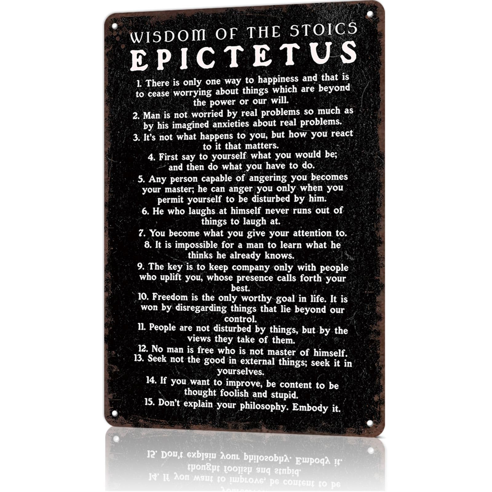 KWQDOZF Funny Metal Sign Epictetus Sayings Stoicism Vintage Tin Signs Poster For Home Room Bedroom Office Decor 8x12inch