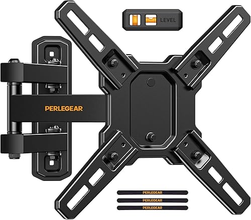 Perlegear Soporte de pared para TV de movimiento completo para televisores planos o curvos de 13 a 42 pulgadas y monitores de hasta 55 libras