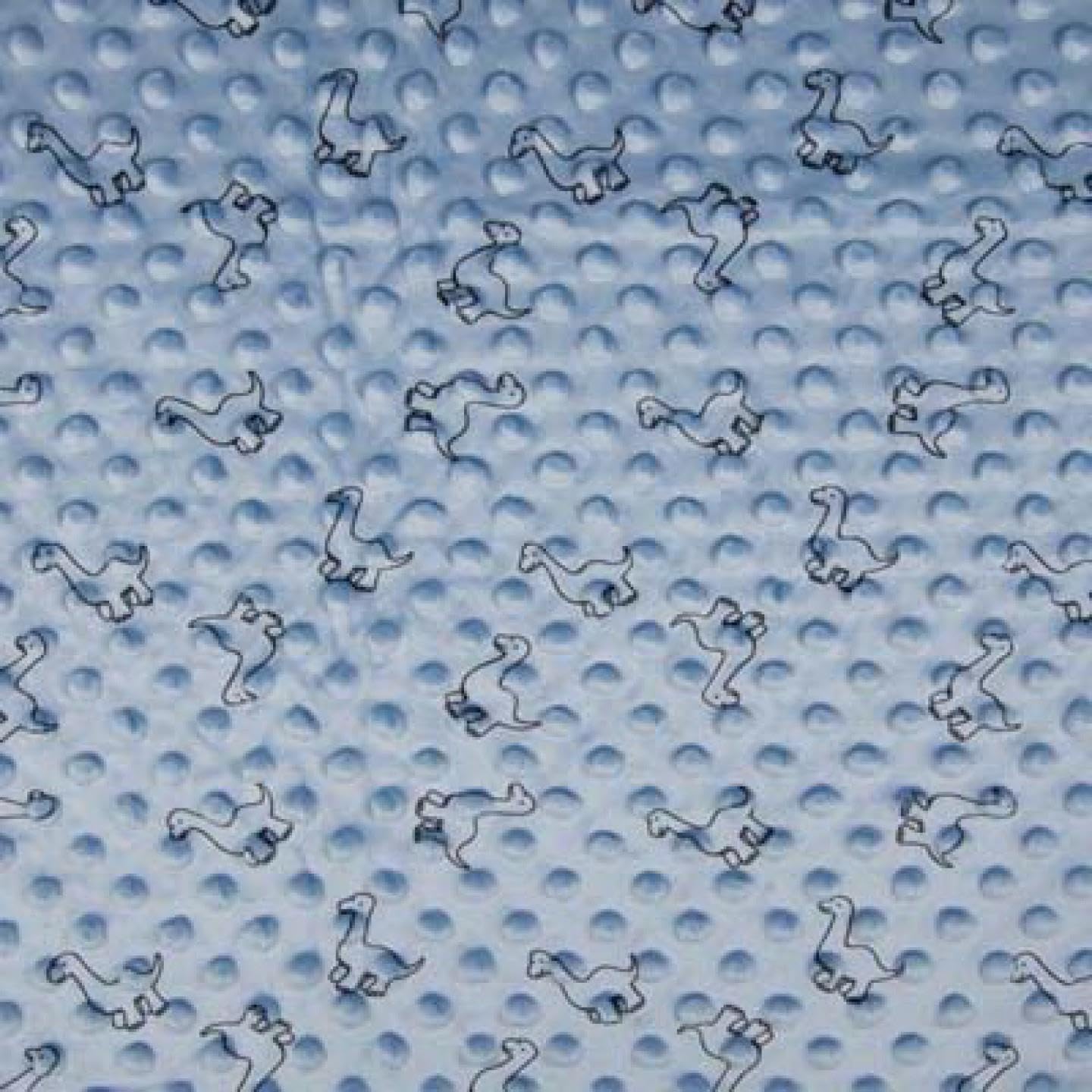 Luxury Dimple Baby Cuddle Soft Fabric Material - Dinosaurs Dusty Blue