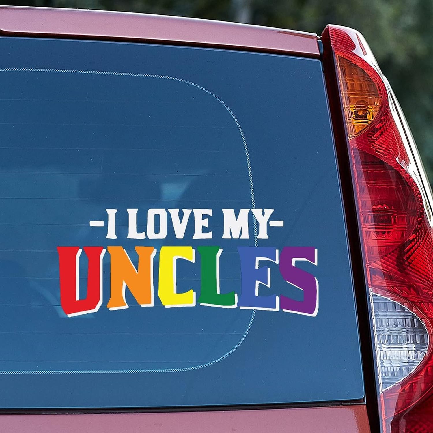 I Love My Uncle Lgbt Pride Car Window Stickers Pansexual Transgender LGBTQ Gay Car Decal Window Decal Rainbow Personalized Vinyl Car Stickers Decal Funny Bumper Stickers for Laptop Gift to Friends image 4