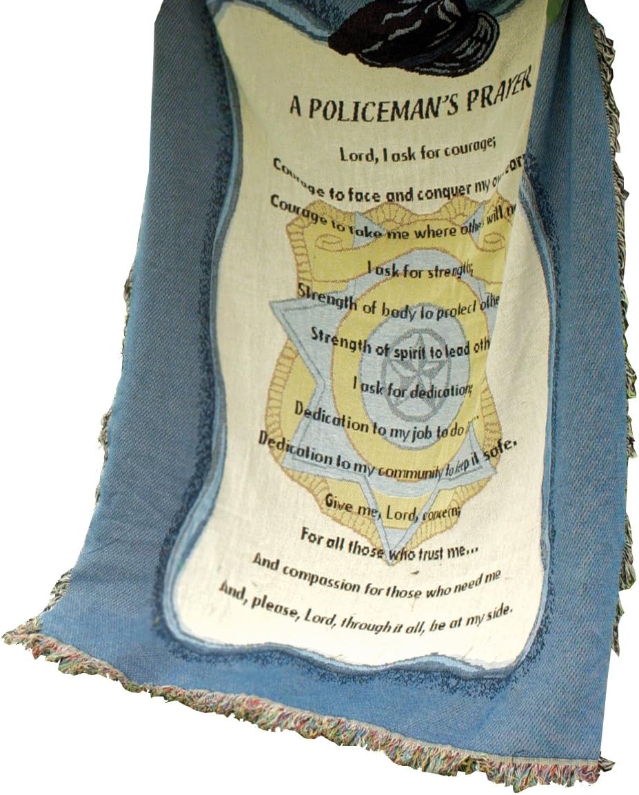 Manual Patriotic Collection 50 x 60-Inch Tapestry Throw, A Policeman's Prayer,