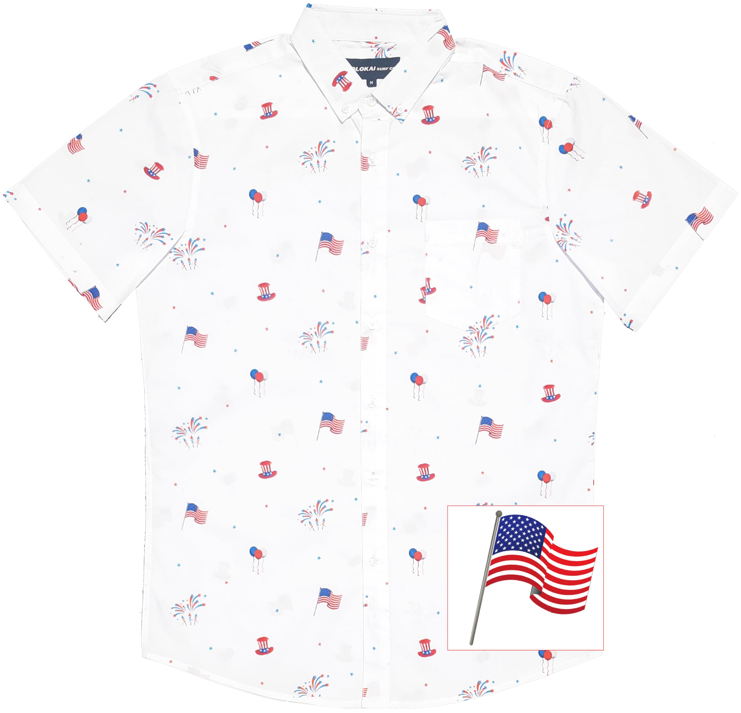 Molokai Surf Button Down Slim Fit Hawaiian Short Sleeve Shirts