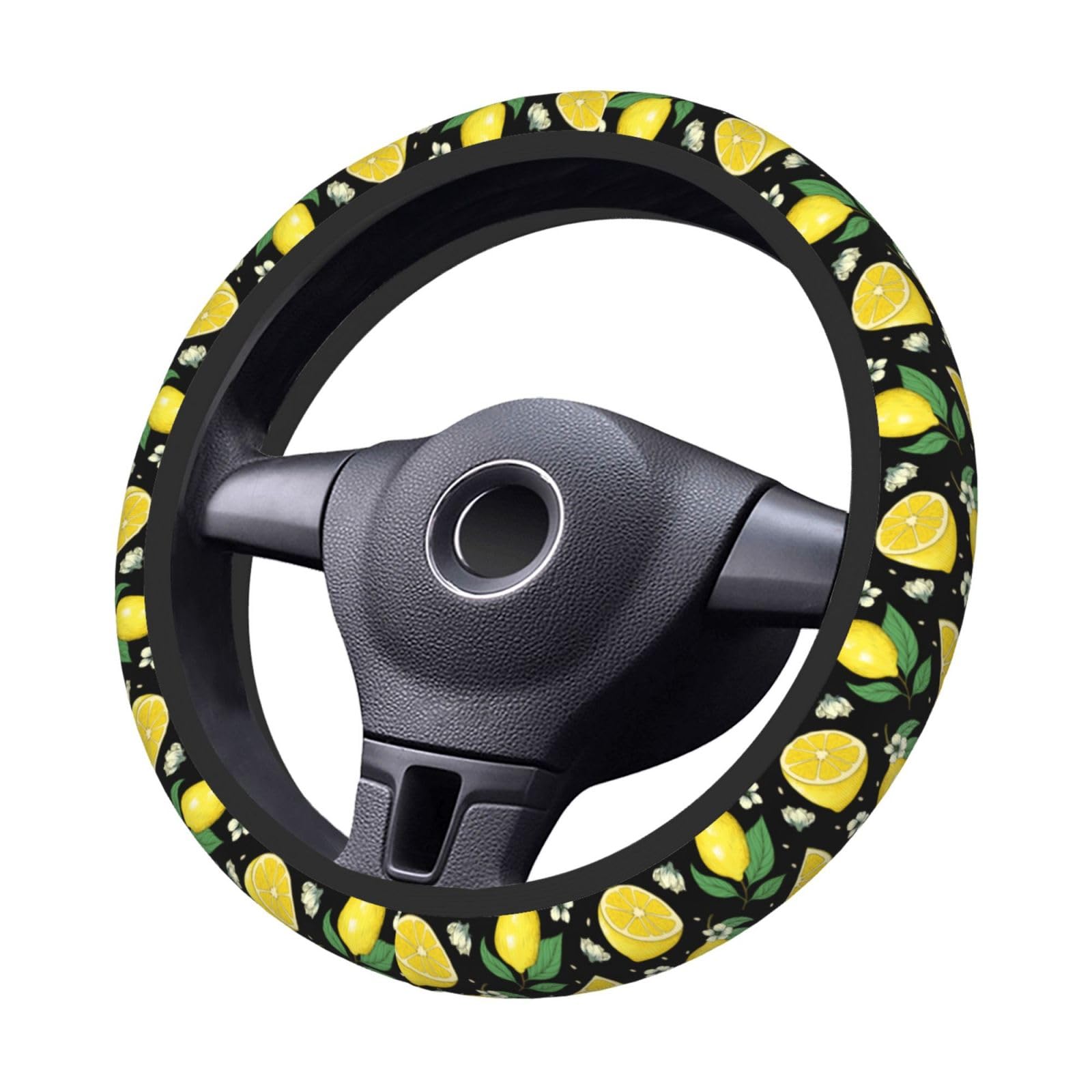 Lemons Steering Wheel Cover Anti-Slip,Sweat Absorption Universal 15 inch Steering Wheel Covers Cute car Accessories for Men Women