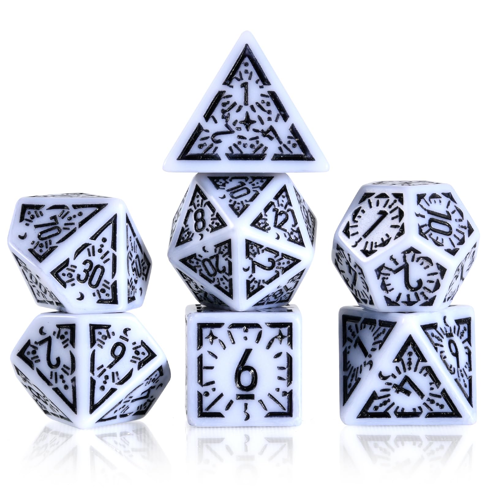 Dadi DND Retrò per Dungeons e Dragons - Set di Dadi D&D da Gioco con Dadi Bian