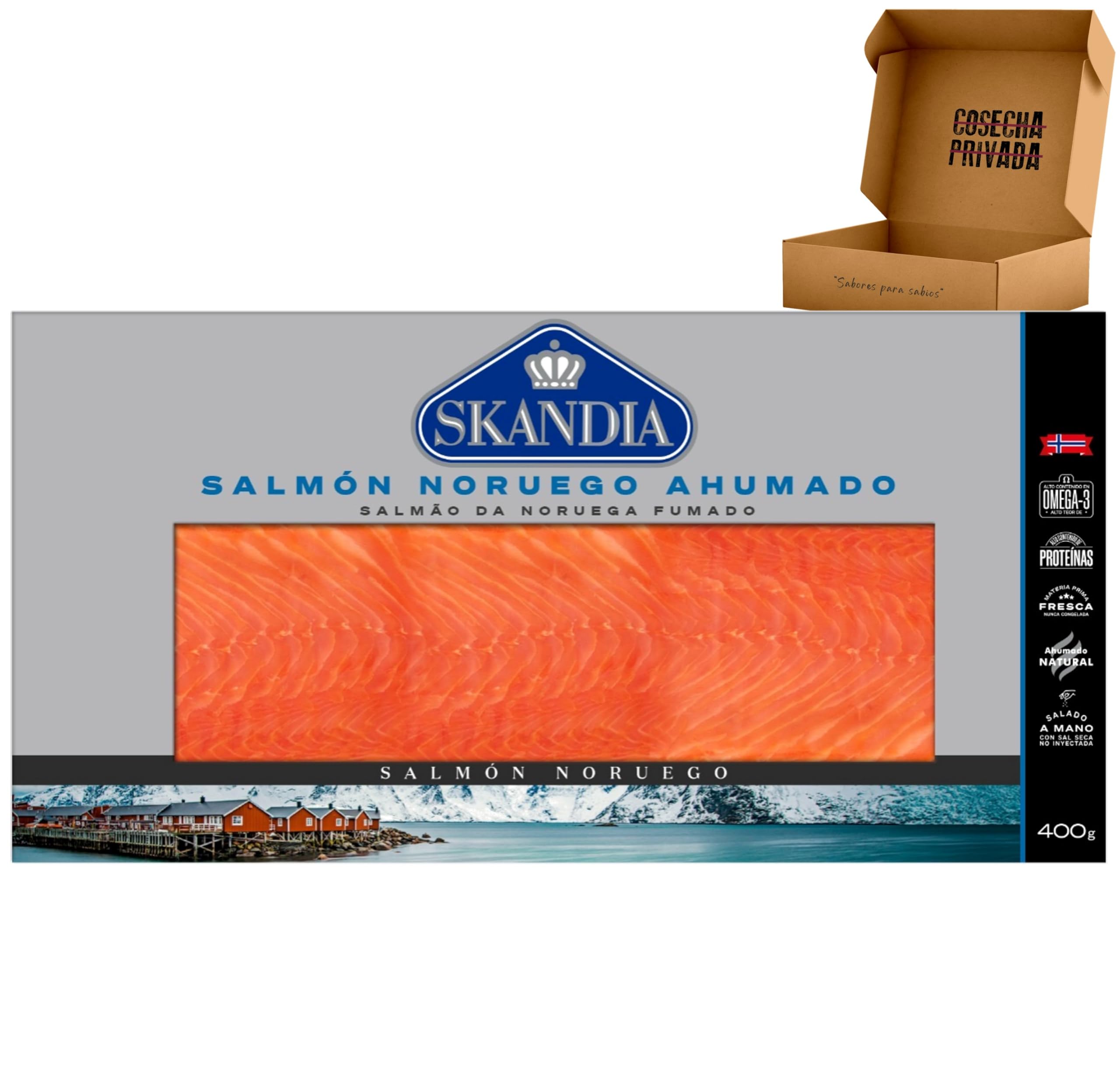 Salmón Noruego Ahumado Premium Fileteado 400g