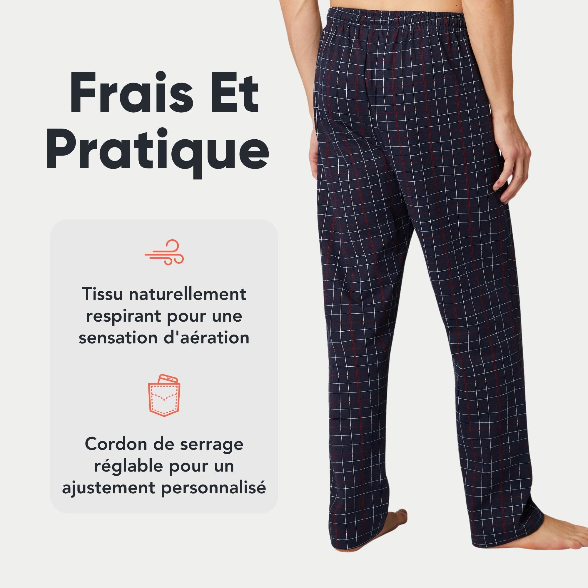 FM London Lot de 2 Bas de Pyjama pour Homme