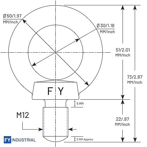 Miniatura 37 de Perno de ojo de elevación del hombro de la maquinaria del acero inoxidable (M8, 5 artículos)