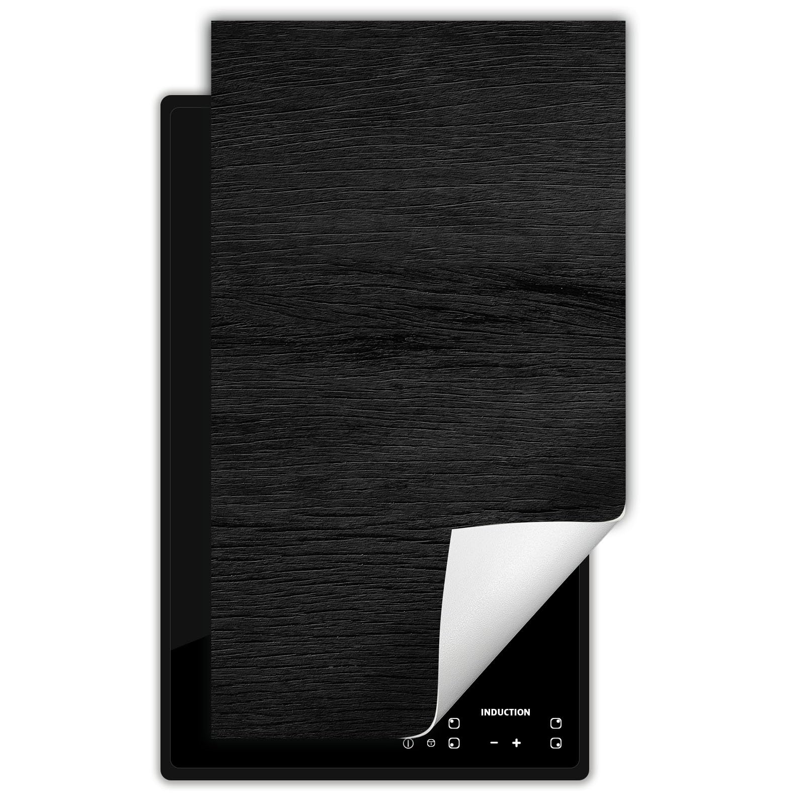 Copertura Tappetino Piano Induzione 30x52 cm Cucina Coprifornelli Protezione per Piano Induzione - nero - legno