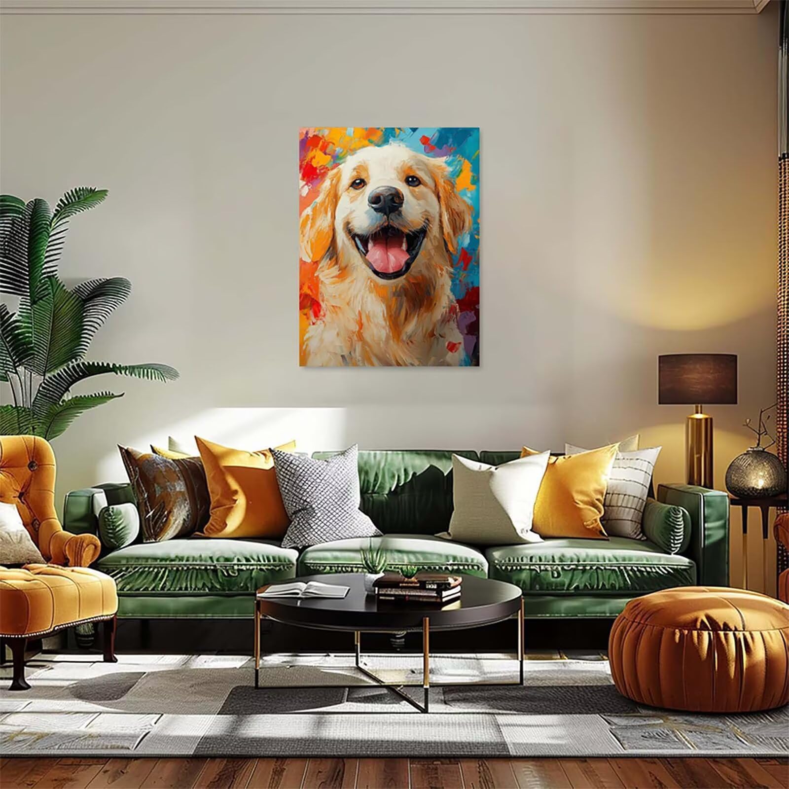 Malowanie numeru dla dorosłych z ramką psa numer malowania na płótnie, DIY kreatywne hobby dorośli zwierzęta, płótno pełny zestaw dla dorosłych z pędzlami, obraz do dekoracji ścian, prezent dla kobiet