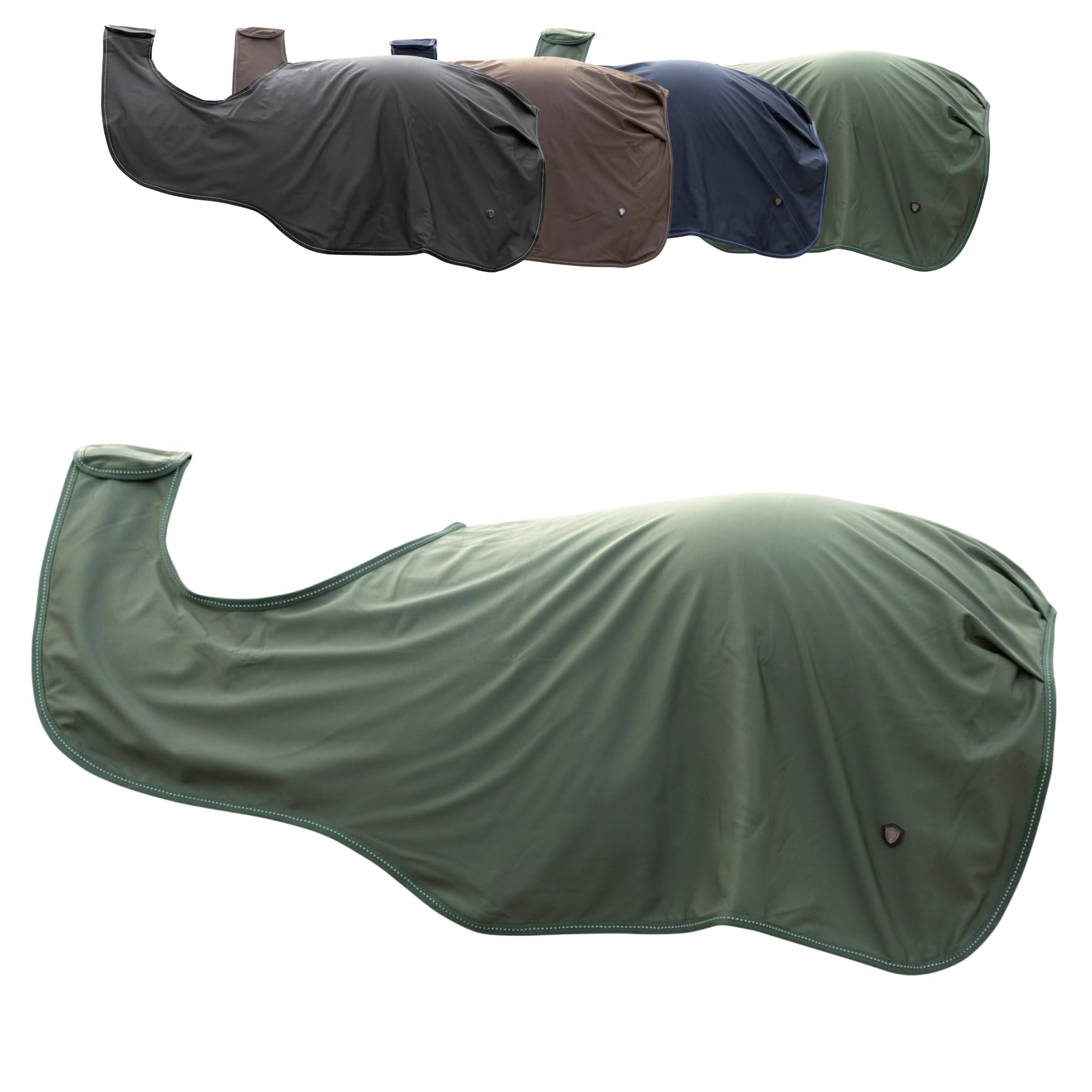 Covalliero - Ausreitdecke | Pferdedecke zum Schutz d. Nierenpartie | Outdoordecke für Pferde | Übergangsdecke Pferd & Pony | wärmend & atmungsaktiv | Pferde Zubehör in Opal Green | 125cm