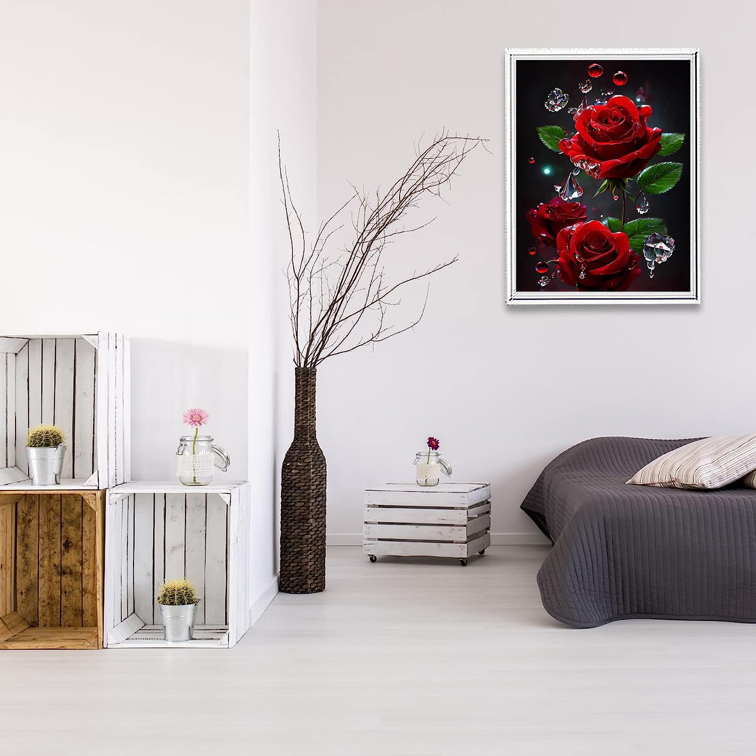 HEIBAGO 5D Bricolage Papillons Diamond Painting, DIY Fleurs Peinture