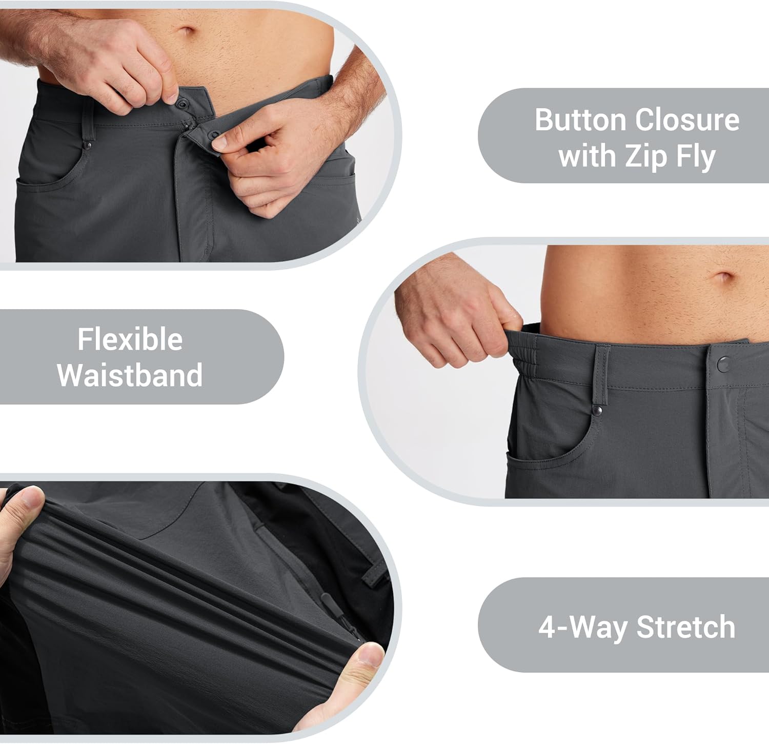 CRYSULLY Men's Hiking Cargo Shorts Outdoor Summer Lightweight Quick Dry Casual Shorts with 5 Pocket - Image 5