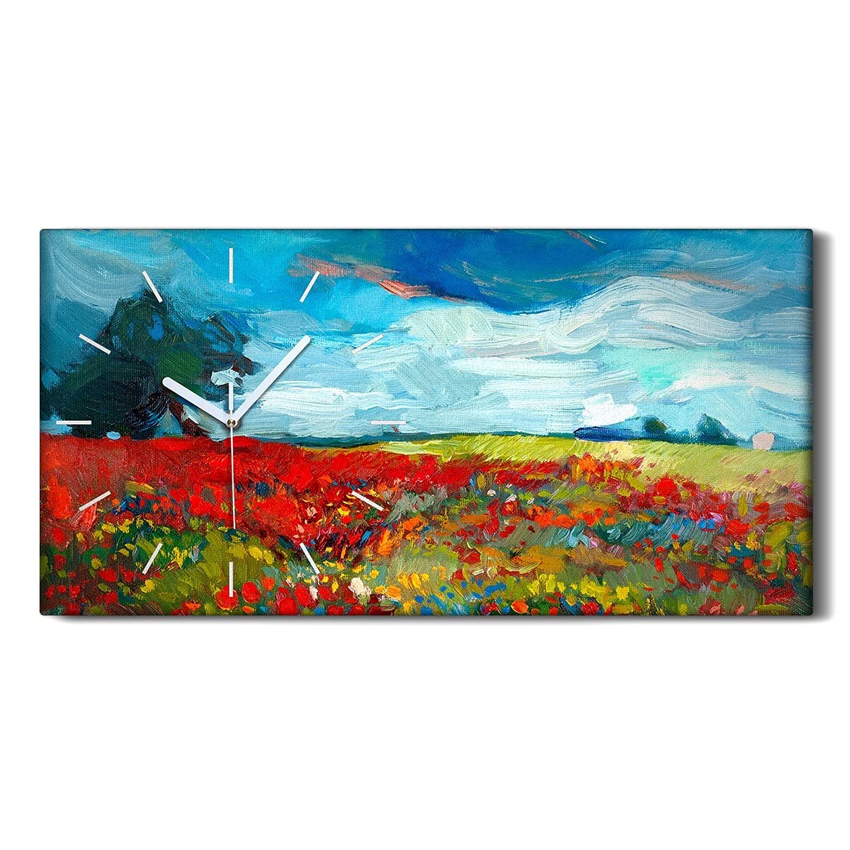 Horloge sur Toile Art Moderne 60x30cm - Finition Silencieuse Haut de Gamme