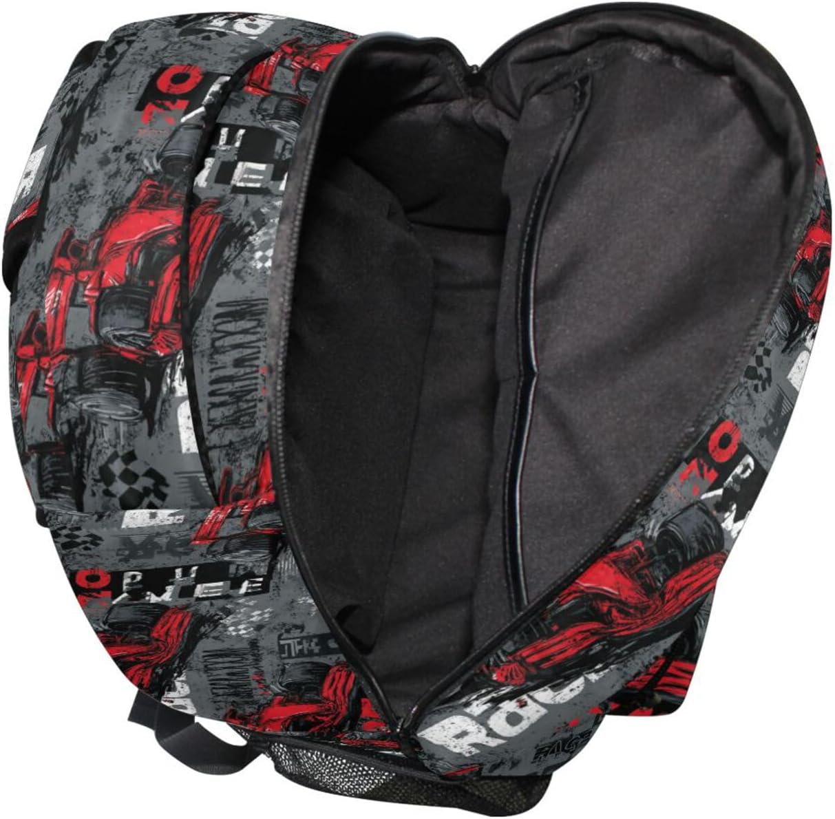 Dussdil Sport Race Cars Kids Backpack Backpacks for Boys Girls 16 inch Casual Daypack School Back Pack Book Bag Zipper Travel Bags with Adjustable Shoulder Strap