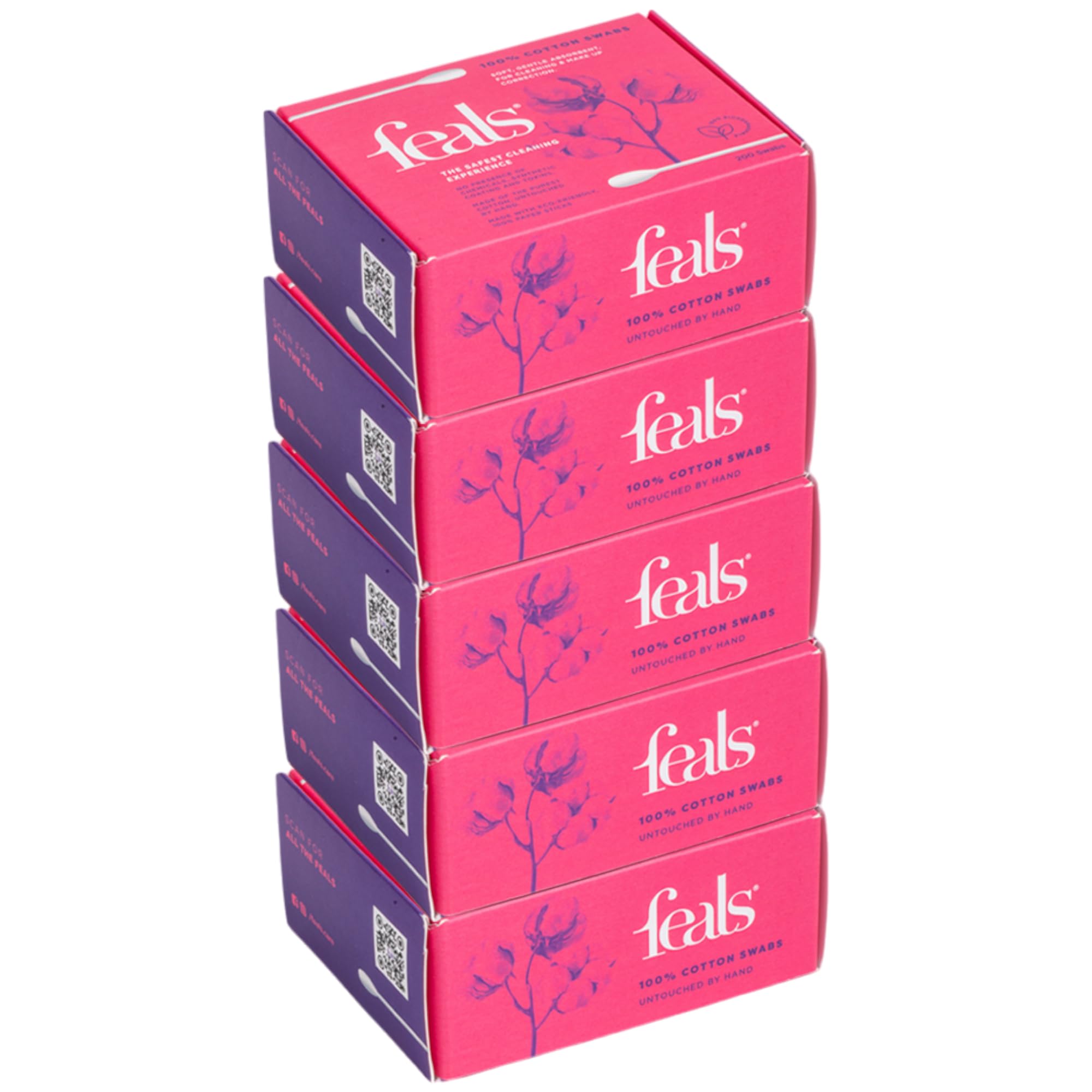 Feals ear buds cotton swabs [200 Stems/400 Swabs in each Box] [Pack of 5]-image-28