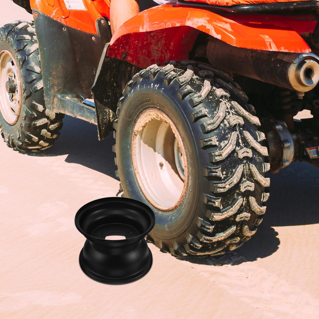 MAGICLULU Cerchione Di Ricambio Per Atv a 3 Fori 7.87X7.87X5.12In Cerchio in Ferro Per Veicoli Fuoristrada Quad E Go Kart Adatto Per Moto Da Spiaggia
