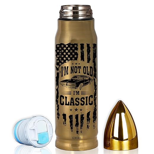 Limima Gifts For Old Men - Birthday Gifts For Older Men - Older Dad Grandpa Christmas Gifts - Funny 50th 60th 70th 80th 90th Birthday Gifts For Men - Im Not Old Im Classic 17Oz Bullet Tumbler