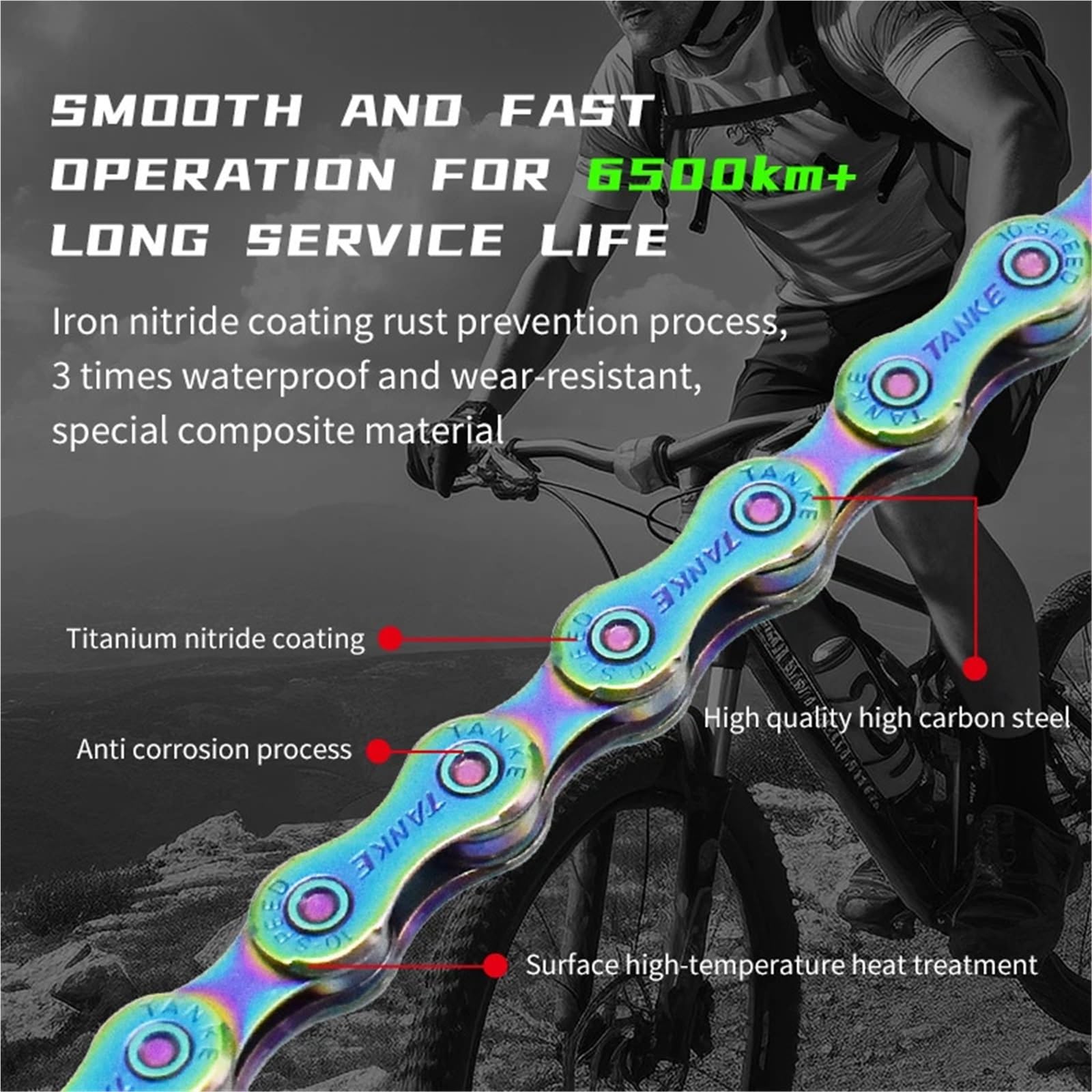 Chaîne VTT 8S 9S 10S 11S 12 Vitesses, chaînes de vélo de Route