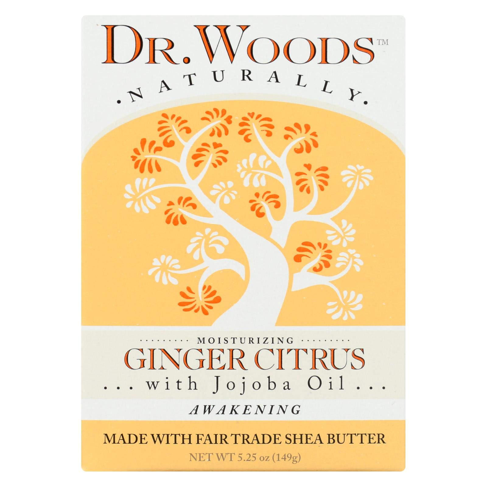 2 Pack of Dr. Woods Castile Bar Soap Ginger Citrus - 5.25 oz