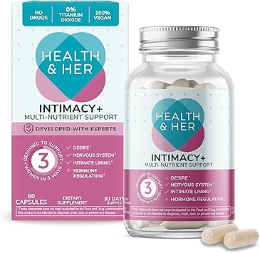Health & Her Intimacy+ Multi-Nutrient Supplement Support for Women - Contains Maca Root and Tribulus to Help Discover You Again, Vegan 60 ct -1 Month