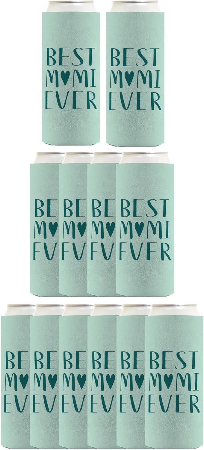 Mimi Gifts For Women Best Mimi Ever Heart Family 12-Pack Ultra Slim Can Thermocoolers