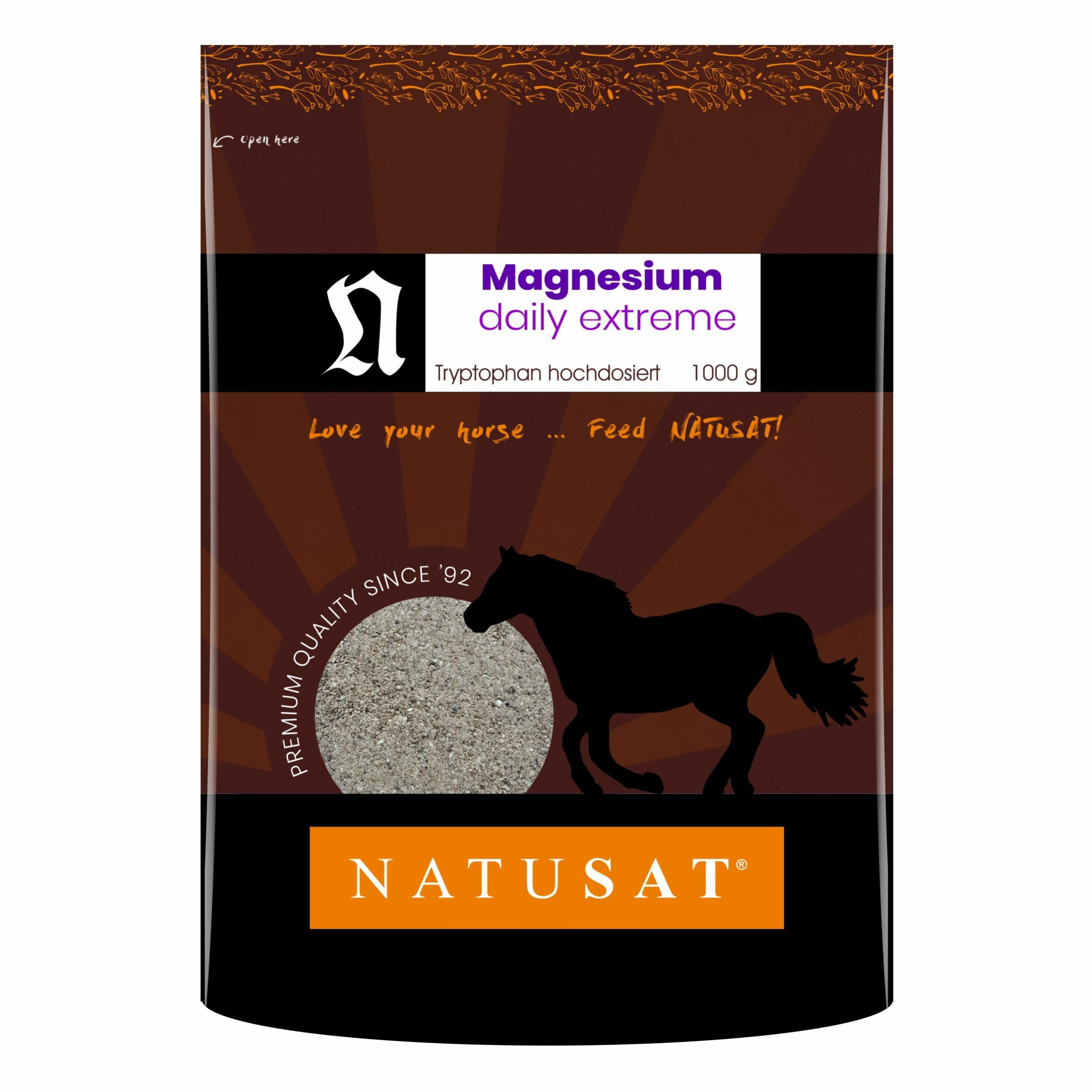 NATUSAT Magnesium Daily Extreme 1 kg-Ergänzungsfuttermittel, hochverfügbares Magnesium-Trio, mit Tryptophan, Unterstützung bei Stress und Nervosität, frei von Konservierungsstoffen