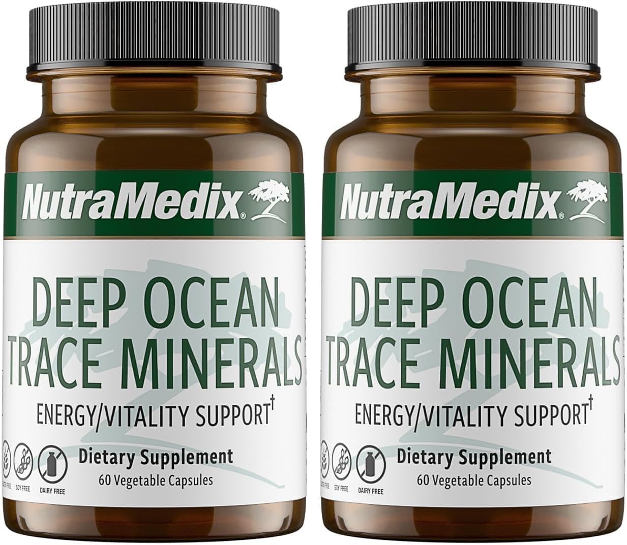 NutraMedix Deep Ocean Trace Minerals 1,000mg - Mineral & Energy Supplements - Magnesium, Zinc, Potassium, Boron, Phosphorus & Manganese - Electrolyte Support (60 Capsules) (Pack of 2)