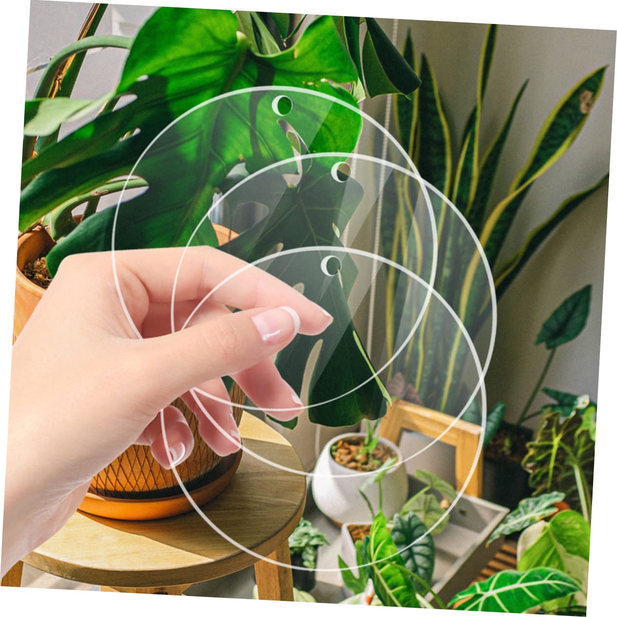 20pcs Transparent Acrylic Round Discs for DIY Crafts Thickness for Keychains Coasters Painting Art Projects