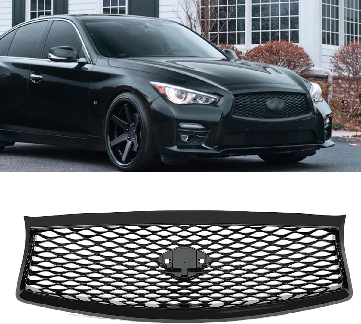 JDM Style Front Upper & Lower Mesh Grille Set (2-Piece) For 2005-2010 Scion TC - Black
