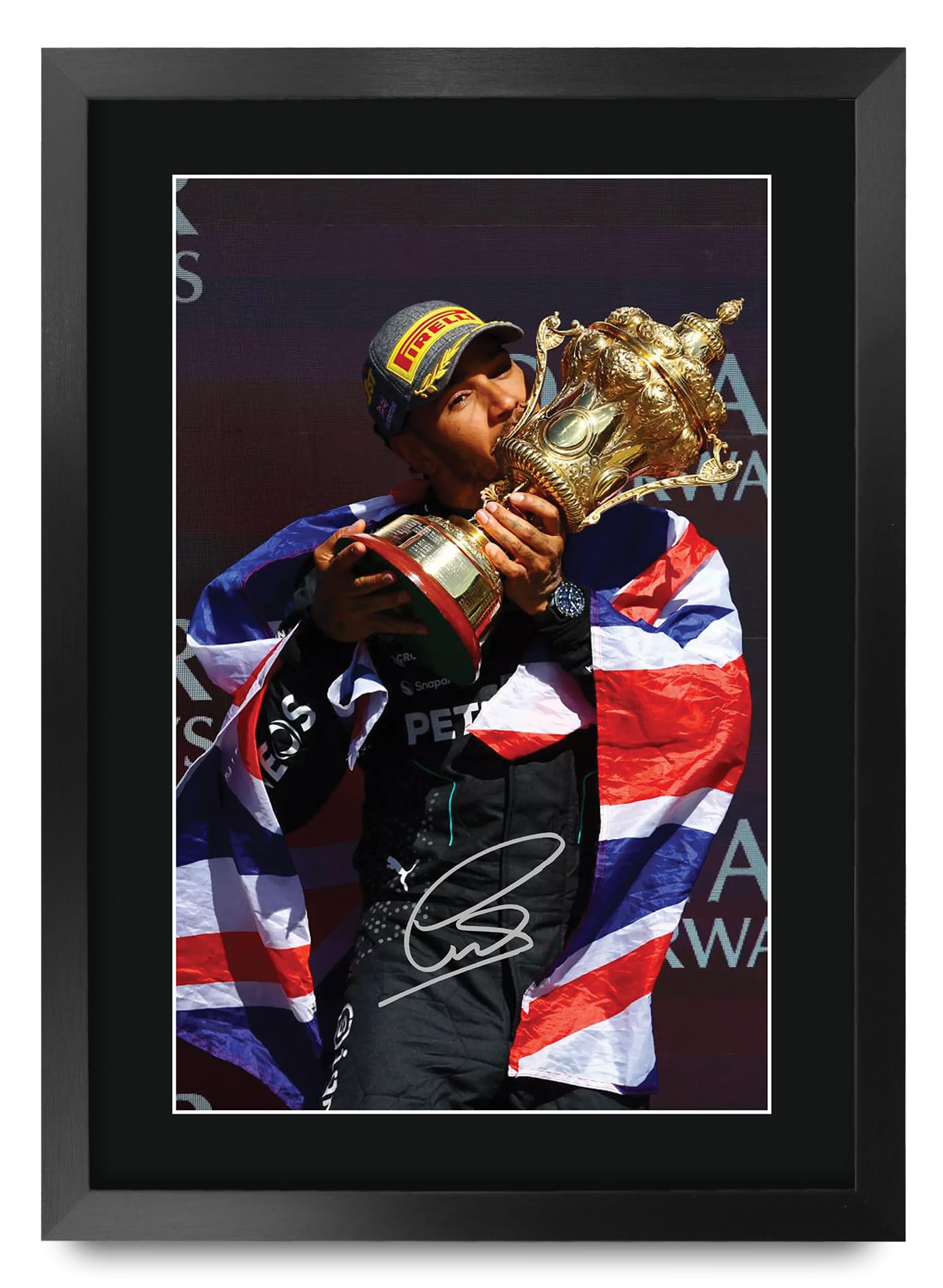 HWC Trading Lewis Hamilton Mercedes Gifts Printed Signed Autograph Picture for F1 Formula 1 Racing Fans (ID-000126) - 16" x 12" Framed-image-30