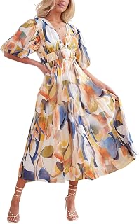 Maxigerui Women's Summer Floral Maxi Dress Spring Wedding Guest Dress 2026