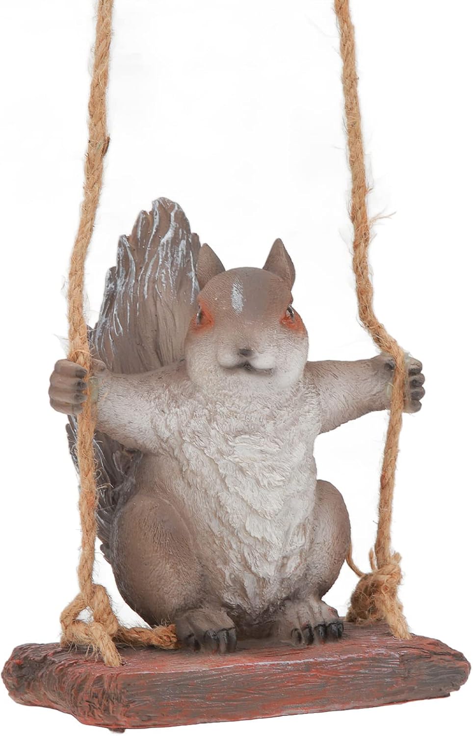 HERCHR Outdoor Decor, Indoor Outdoor Cute Hanging Swing Squirrel Design Resin Decor Hanging Decoration for Yard Landscape Tree Decorations(Gray)