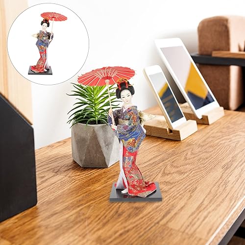 Miniatura 2 de Kimono Muñeca Geisha Muñeca Japonesa Decoración Tradicional Japonesa Muñeca Juguete de Madera Figura Folk Accesorios para el Hogar Muñecas Niñas