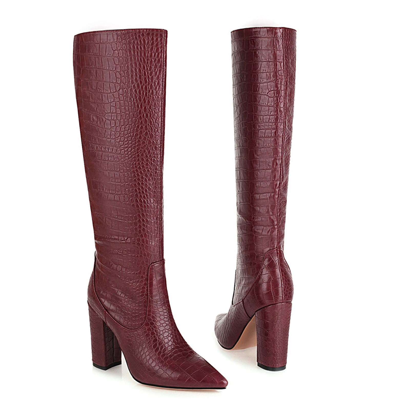 NUSGEAR Botas altas para Mujer,Botas por encima de la rodilla Muslo Invierno Elegante Botas de tacón alto Sexy Botas de Jinete Casual PU Moda Fiesta club Cómoda Zapatos 2025