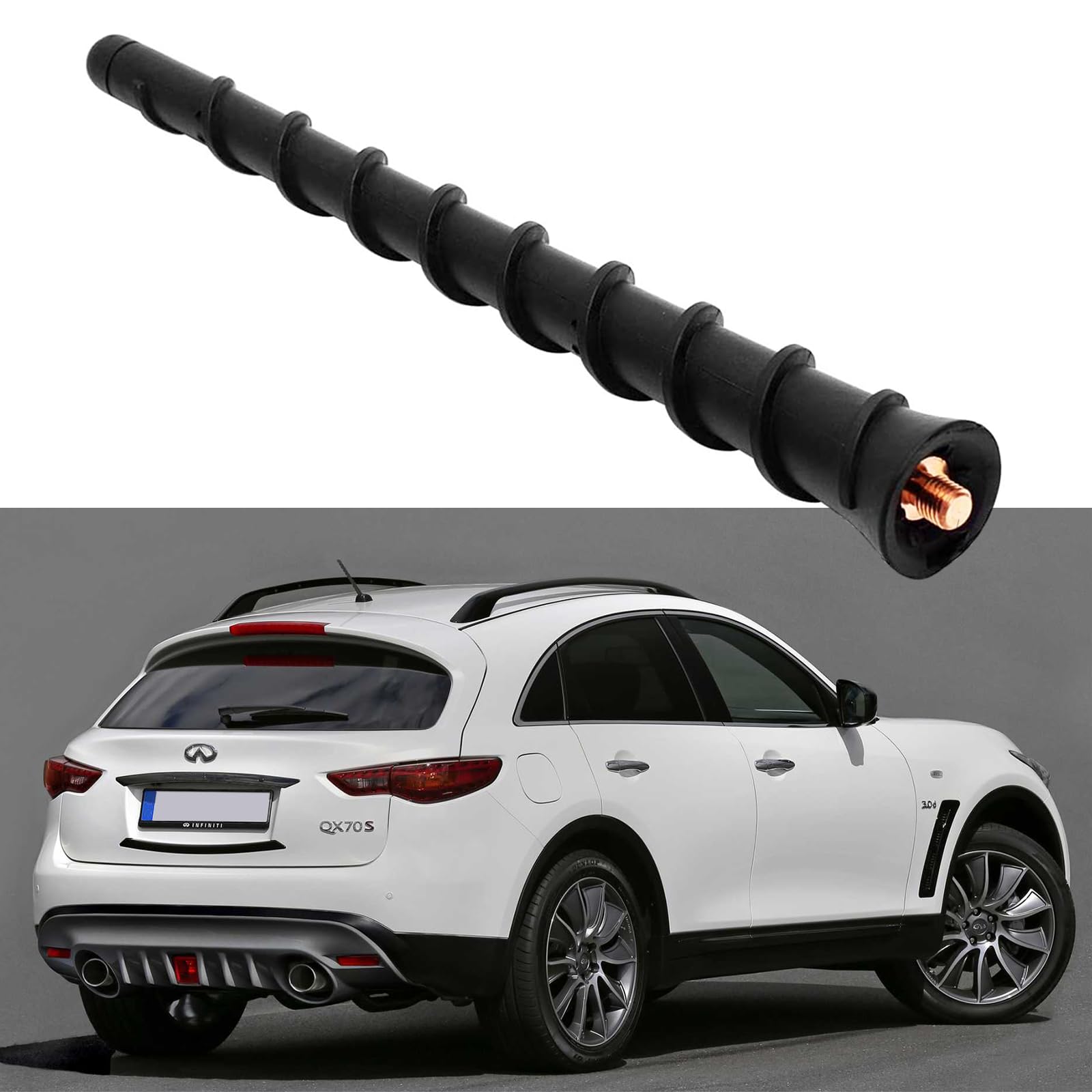 Set 3 Tergicristalli Per Infiniti QX70 2014-2017 - Anteriore E Posteriore, Qualità OEM (24/19/14 Pollici, Gancio A J)