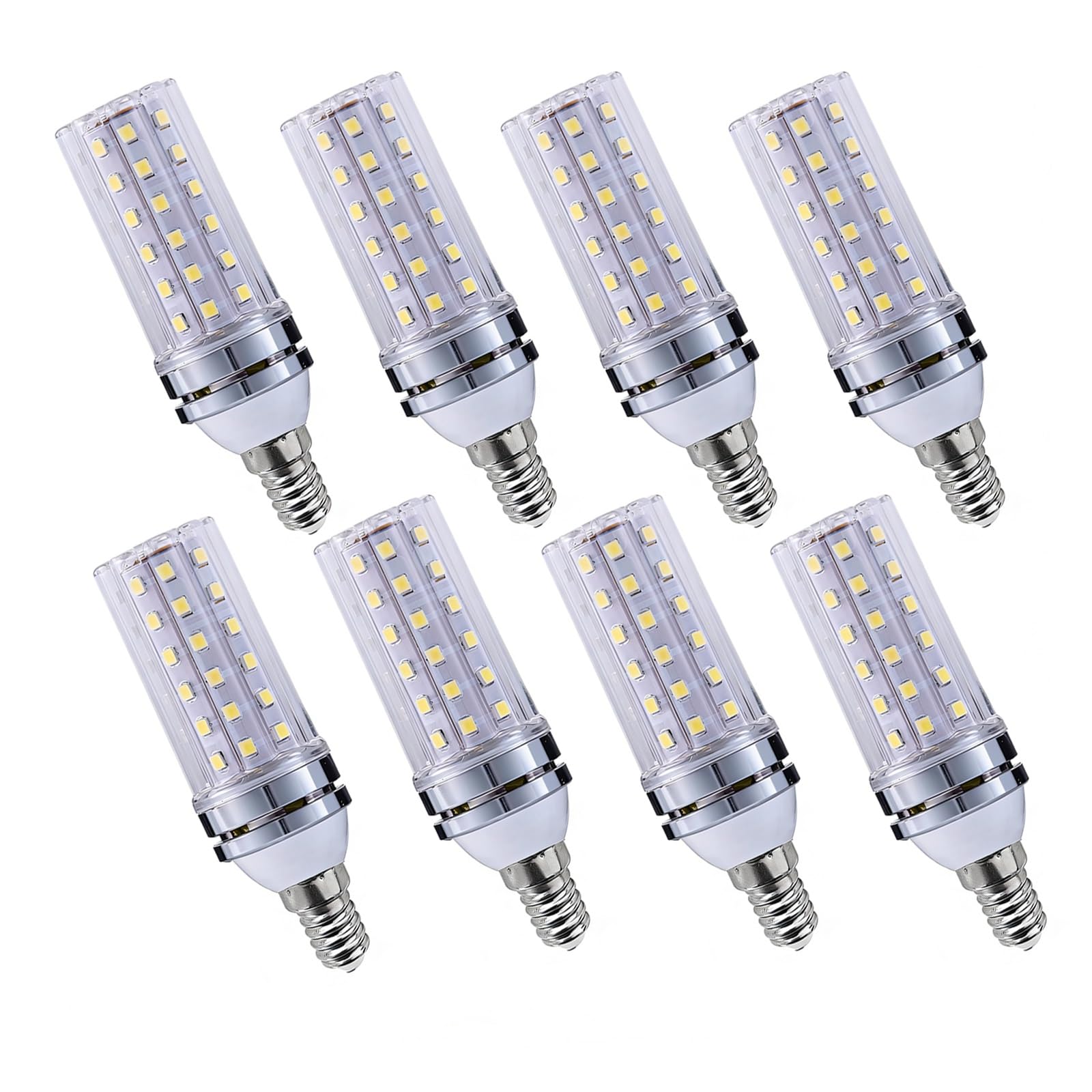 Lampadina LED E14 Luce Fredda 6000K 12W 1200LM Non Dimmabile Senza Sfarfallio Equivalente 120W Attacco SES Piccolo Edison for Lampadario Parete Soffitto Tavolo(8 Pack)