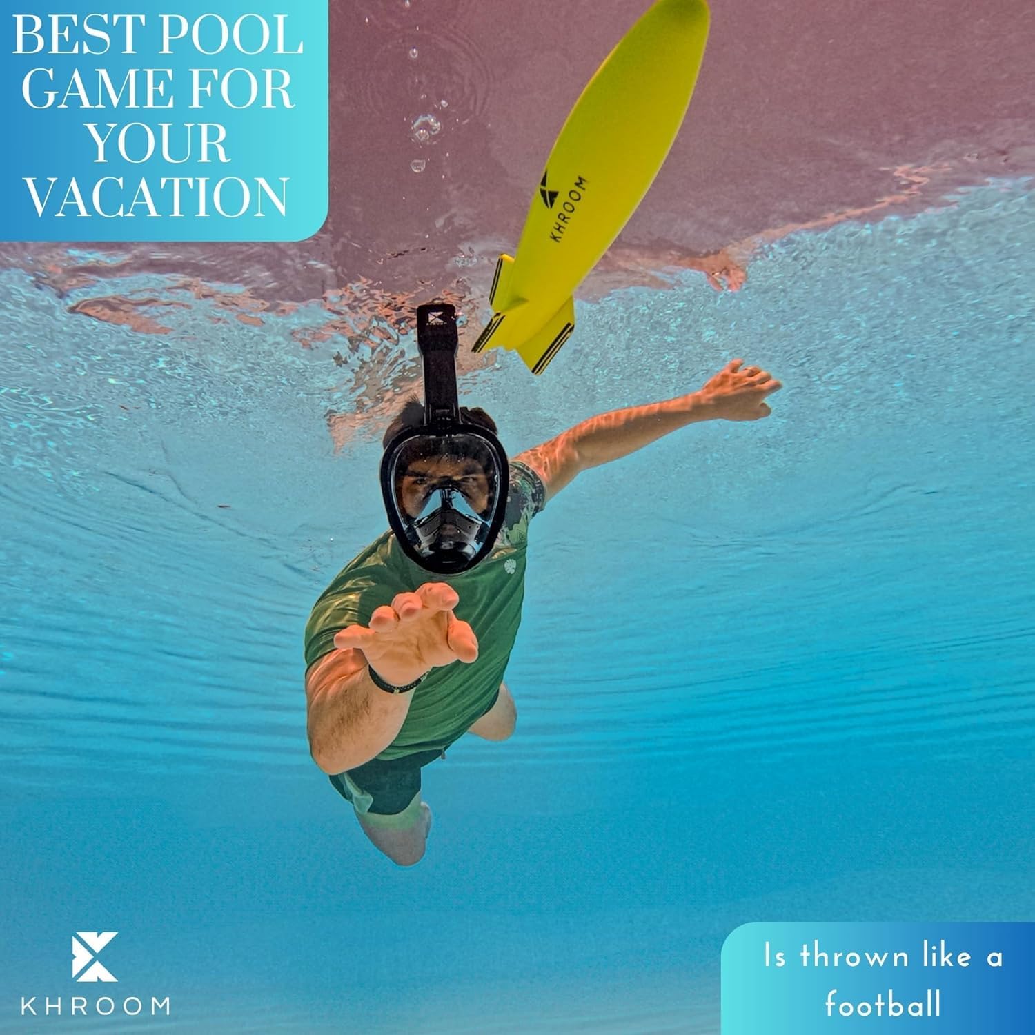 Khroom Underwater Torpedo Pool Toy | Must-Have for Vacation | 33-Foot Glide Underwater | Official UTL Game Size | Pool Dive Rocket Glider (Bee-Pedo)