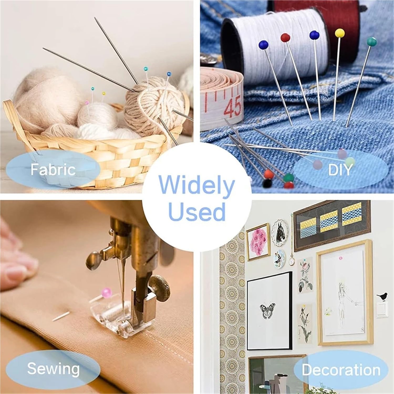Round Head Sewing Pins 2880Pcs Sewing Pins Straight Head Round Pearl Dressmaking Quilting Accessories Crafts(Colorful)