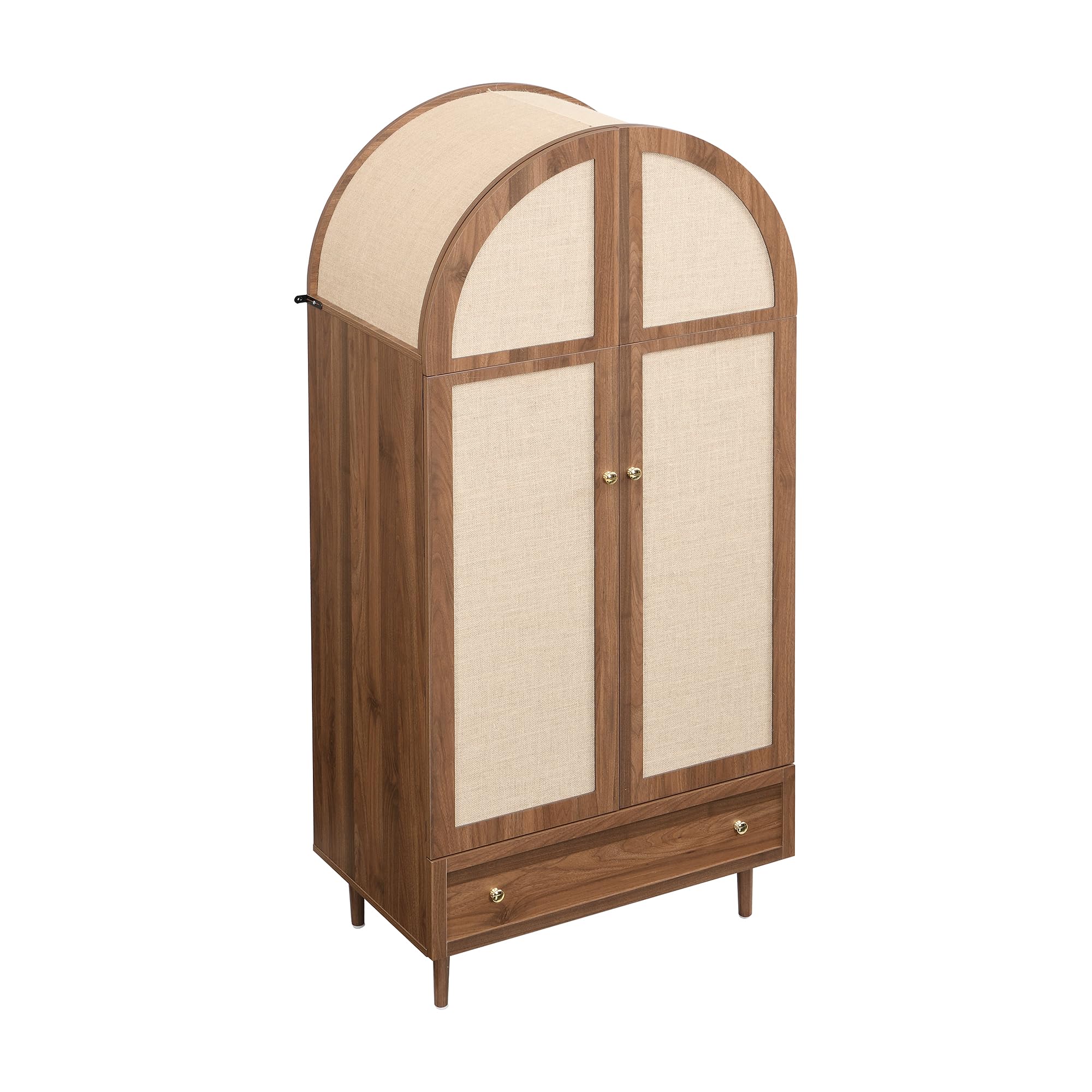 Armario con cajones, puertas de madera con revestimiento de tela de lino, 79 x 50 x 175 cm, gran espacio de almacenamiento para dormitorio, solución de almacenamiento moderna