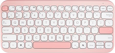 ASUS Marshmallow KW100 Wireless Keyboard – Rose Clay | Silent Scissor Keys, Compact Design, 2-Year Battery Life, Compatible with Windows/Mac/Chrome/iOS/with Dedicated Copilot Key