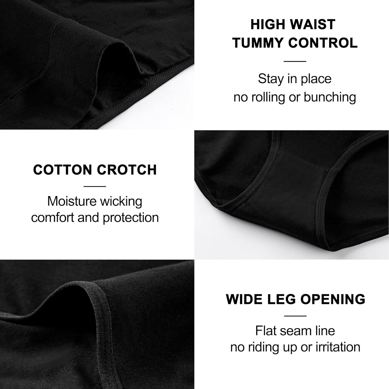 High Waisted Postpartum Underwear Slight Tummy Control Underwear Soft Full Coverage Cotton Panties Multipack - Image 6