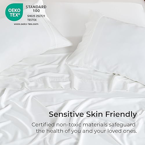 Miniatura 5 de GOKOTTA Juego de 2 fundas de almohada 100% rayón hechas de bambú, tamaño Queen, reversibles y con cierre de sobre para personas que duermen con